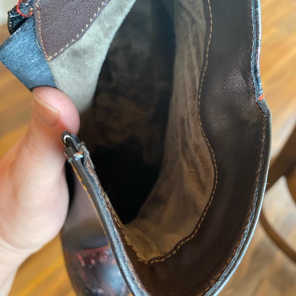 New Retro Handmade floral stitching button boots 37 (US 6) Black zip - Picture 8 of 17